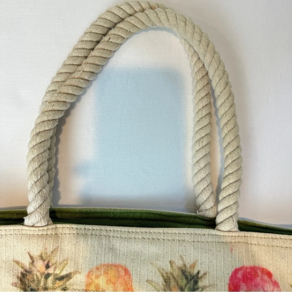 Sun n Sand Paul Brent Signed Colorful Pineapple Tote‎ Bag
